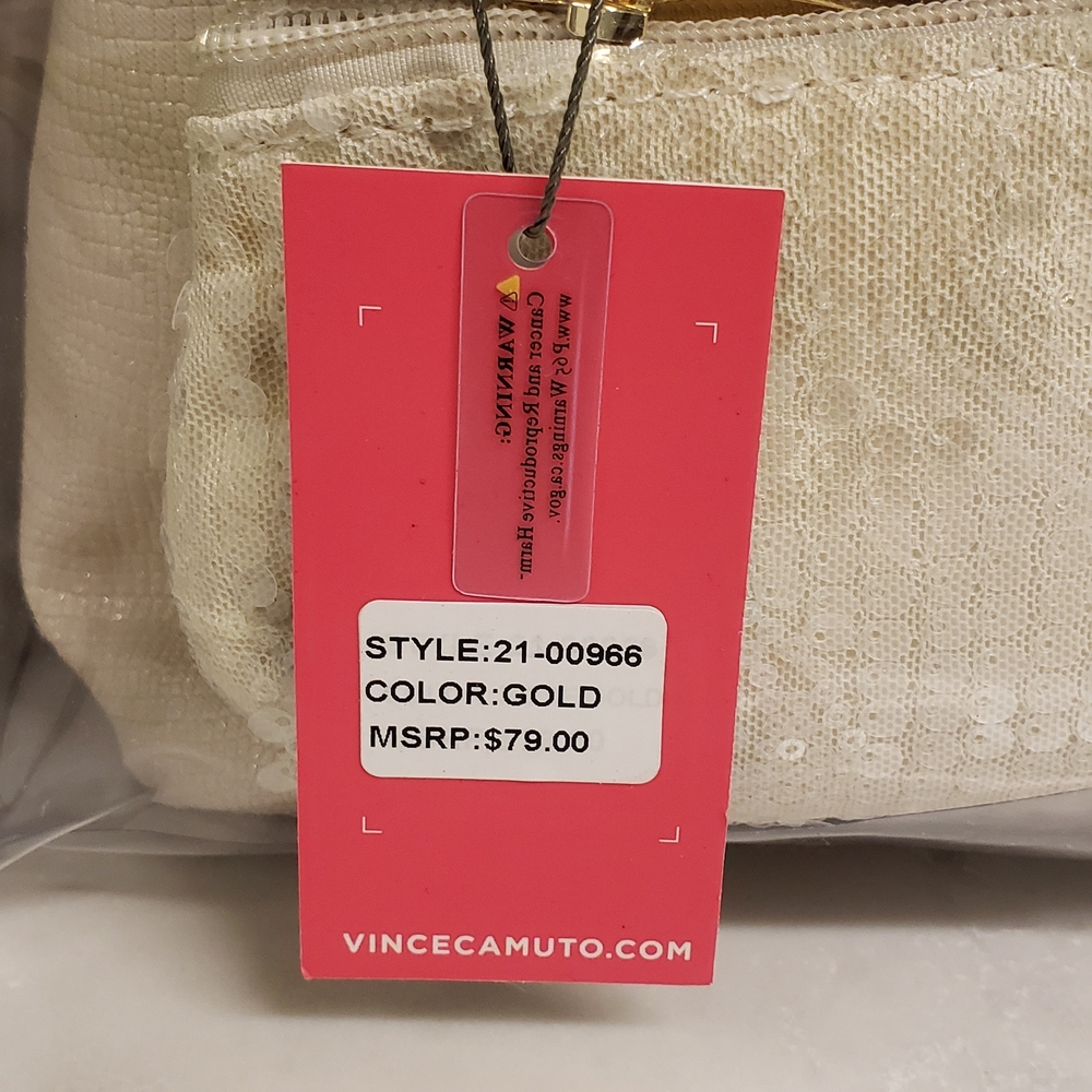 Vince Camuto Gold and Cream Cosmetic Bag Set - Picture 2 of 7